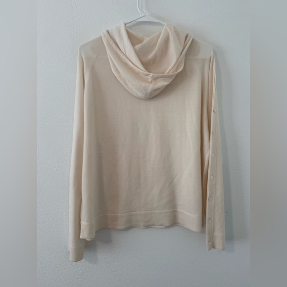 Robert Rodriguez Lightweight Wool Hoodie Button Arm Details Coastal Oversized SM - Picture 3 of 11